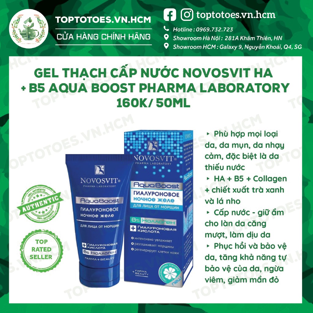 Gel thạch cấp nước Novosvit HA + B5 Aqua Boost - Pharma Laboratory