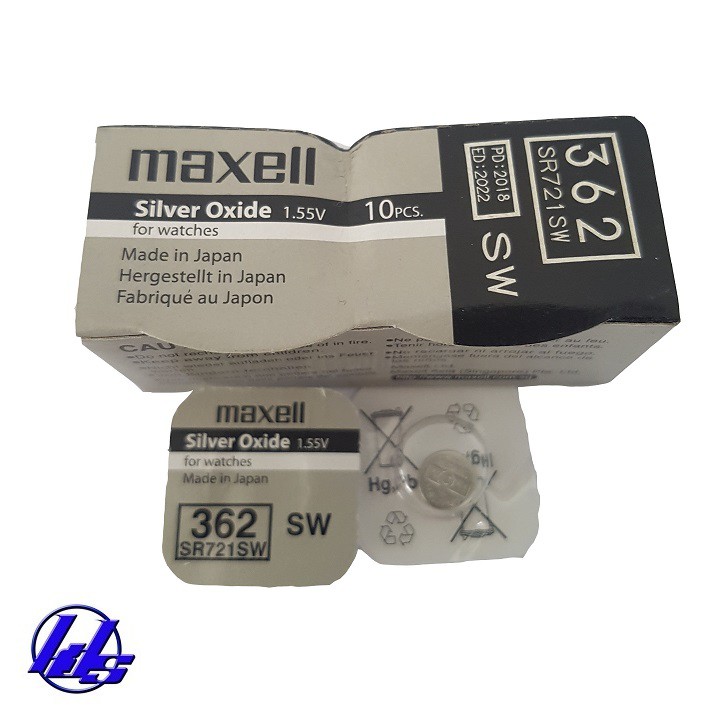 Pin đồng hồ đeo tay Maxell SR721SW/362 silver oxide 1.55V - Vỉ 1 viên