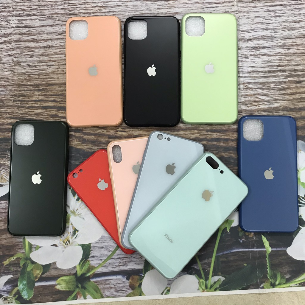 Ốp điện thoại IPhone 7/8 và 7Plus/8Plus kính cường lực viền dẻo cùng màu với lưng máy | BigBuy360 - bigbuy360.vn