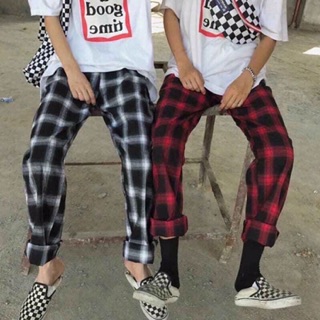 [HÌNH_THẬT_CUỐI]Quần caro pants basic ( đen-đỏ)