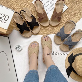 Sandal chéo giả cói