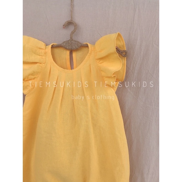 HÀNG TRẺ EM THIẾT KẾ - áo liền quần dáng đùi  nhún vai cánh tiên cho bé gái