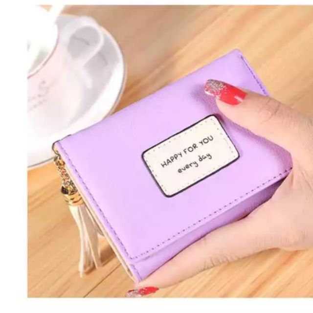 Ví nữ cầm tay mini holo tím