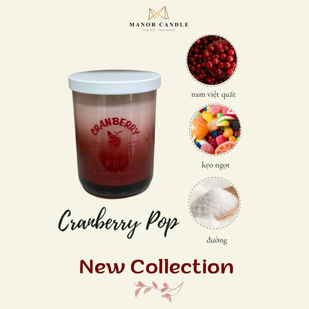 Nến thơm Cranberry Pop size 7oz 250gram hương xoài chính hãng Manor Candle