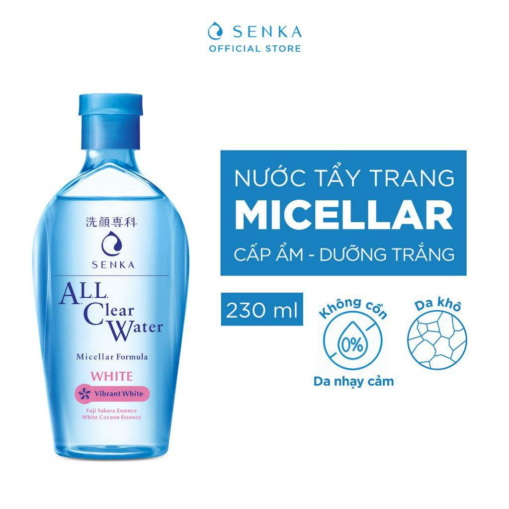 Nước tẩy trang dưỡng trắng Senka All Clear Water Micellar Formula White 230ml