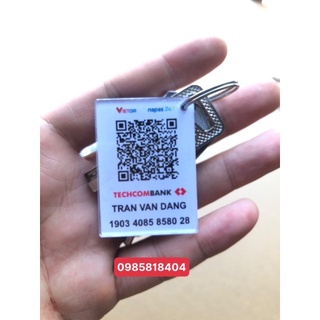 Móc khoá mica khắc qr code - số tài khoản ngân hàng