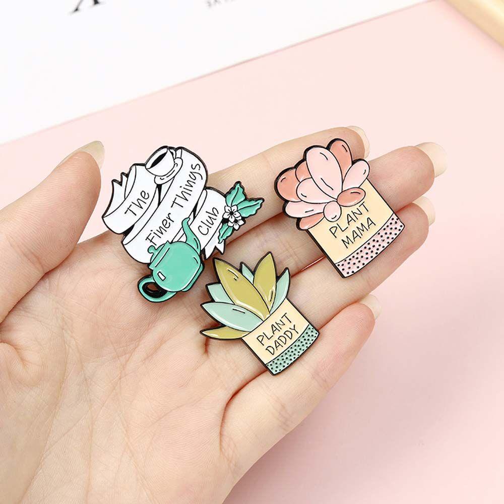 Ghim Cài Áo Họa Tiết Cây Hoa Hoạt Hình Tráng Men Dành Cho Đi Du Lịch
