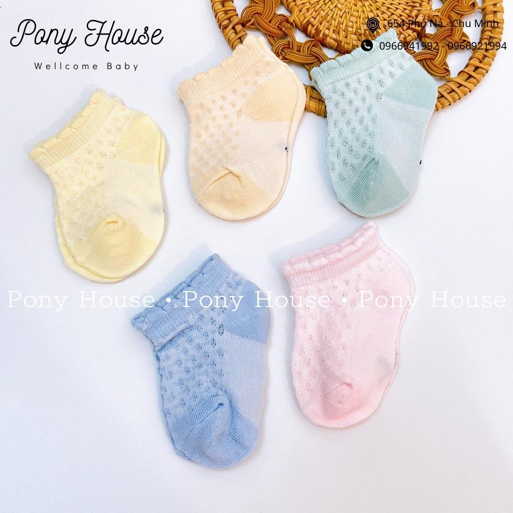 Tất Lưới Sơ Sinh - Set 5 Đôi Tất Lưới Điều Hòa Mềm Mại Thoáng Khí Cho Bé Sơ Sinh Đến 6 Tháng (0-6M)