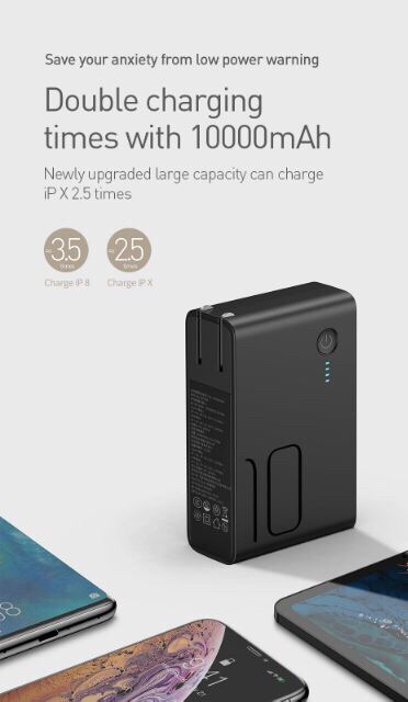 [Đã có sẵn] Củ sạc kiêm sạc dự phòng Baseus 10000mah PD3.0/QC3.0 sạc nhanh