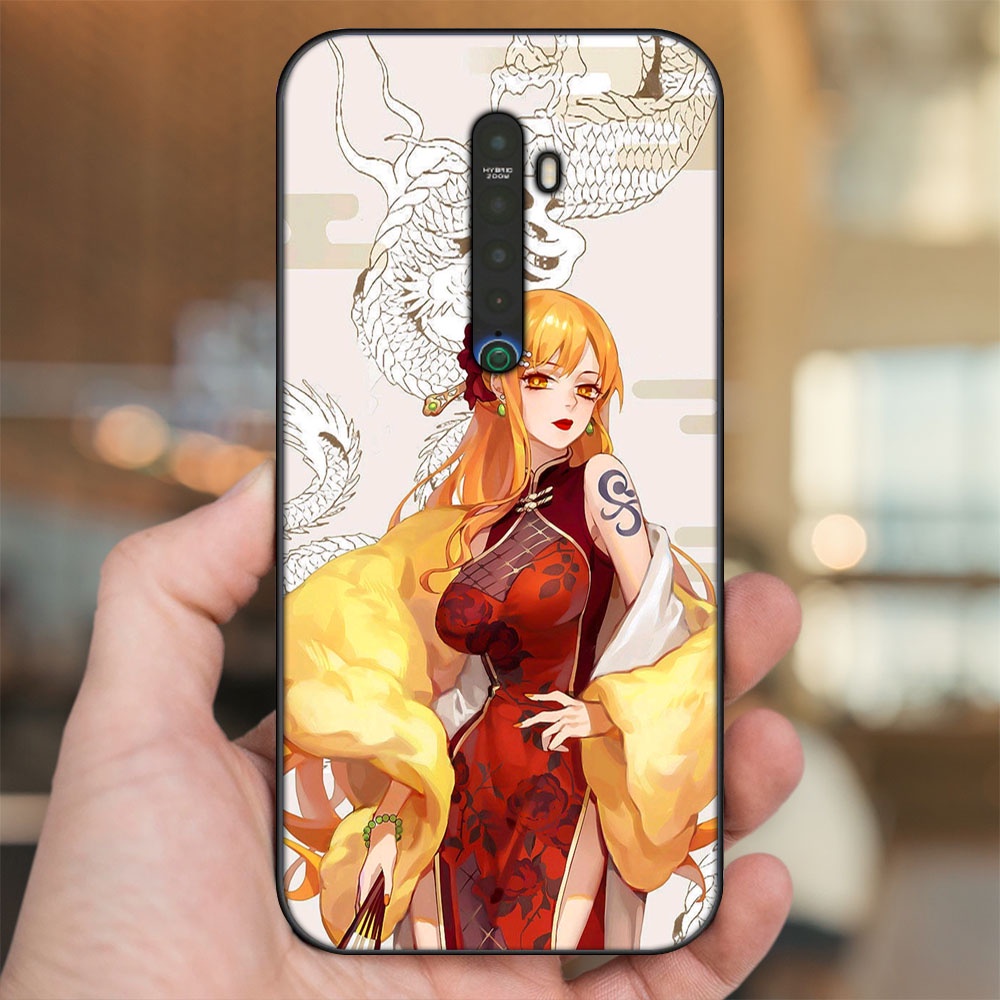 Ốp lưng Oppo Reno 2 viền đen in hình Nami One Piece Đảo Hải Tặc