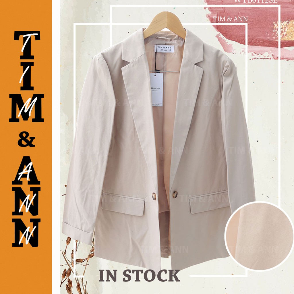Áo Blazer Nữ 2 Lớp Dáng Suông Màu Be 0112SE  - Thời Trang Nữ Tim & Ann
