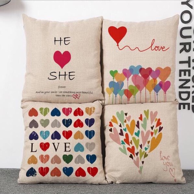 Vỏ gối He❤️She size 45 lẻ