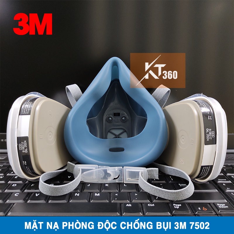 Mặt Nạ Phòng Độc Sơn, PU, Thuốc Trừ Sâu (Phin Lọc USA). Mặt Nạ 3M 7502 Chống Khí Độc &amp; Bụi Mịn PM 2.5