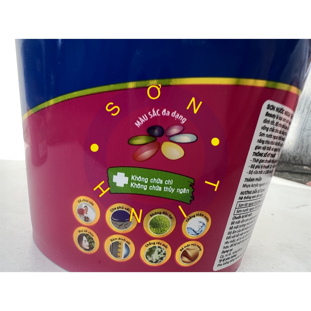 Sơn nước BEAUTY Ngoại thất Ngoài trời màu hồng phấn , đậm, nhạt, cánh sen 1 Lít của URAI PAINTS