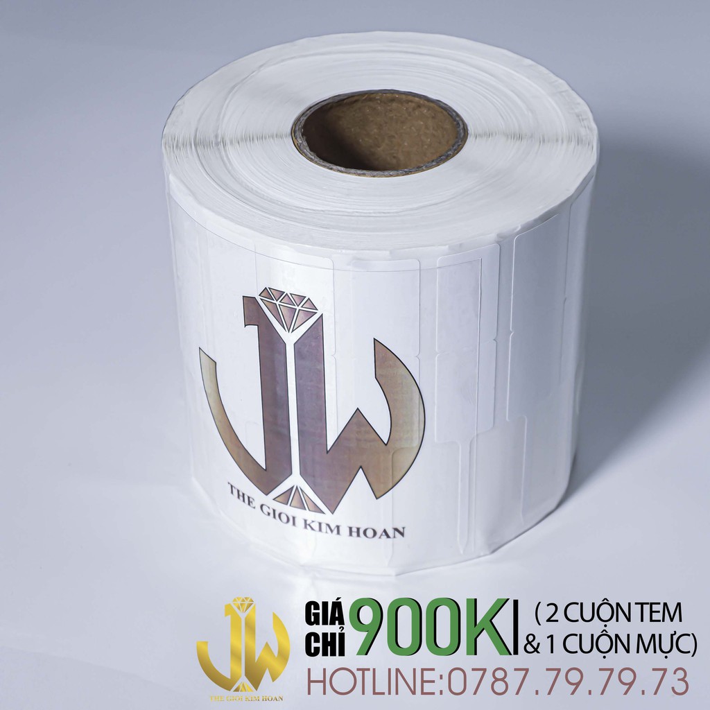 cuộn tem nữ trang cao cấp khử keo đuôi kích thước lớn 72x12mm