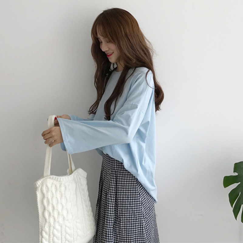 Áo thun Xiaozhainv dáng rộng thoải mái cho nữ 7 màu sắc tùy chọn | BigBuy360 - bigbuy360.vn