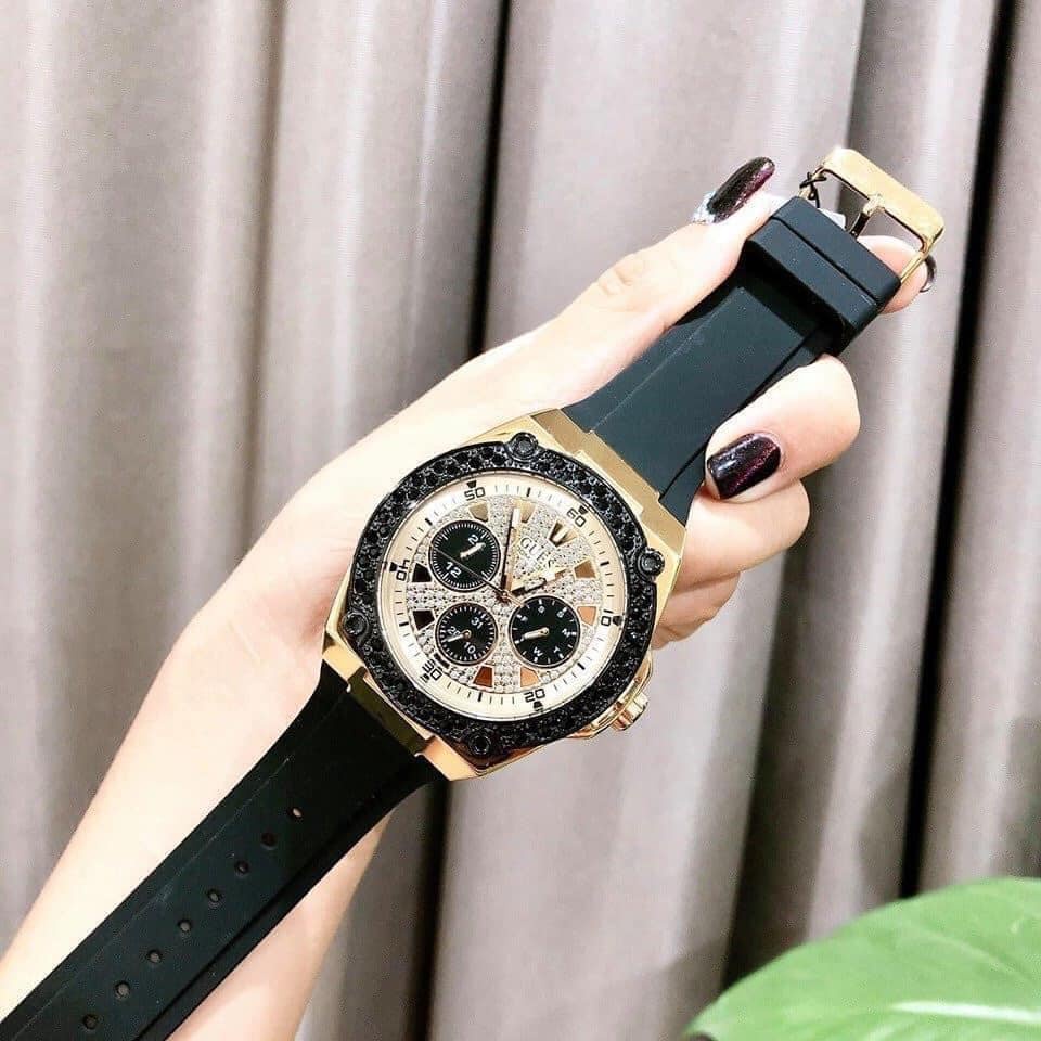 Đồng Hồ Nam Guess Multifunction Black Gold-Tone U1257G1
