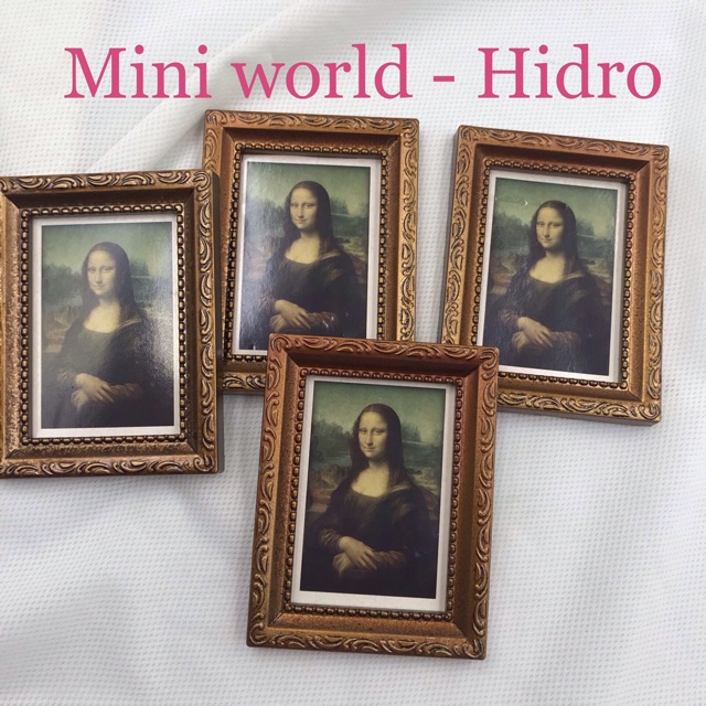 (Nhiều mẫu)Mô hình tranh mini nàng Mona Lisa trang trí nhà búp bê tỉ lệ 1/6