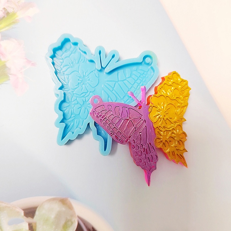 Khuôn Silicone Bóng Làm Mặt Dây Chuyền / Móc Khóa Hình Bướm DIY