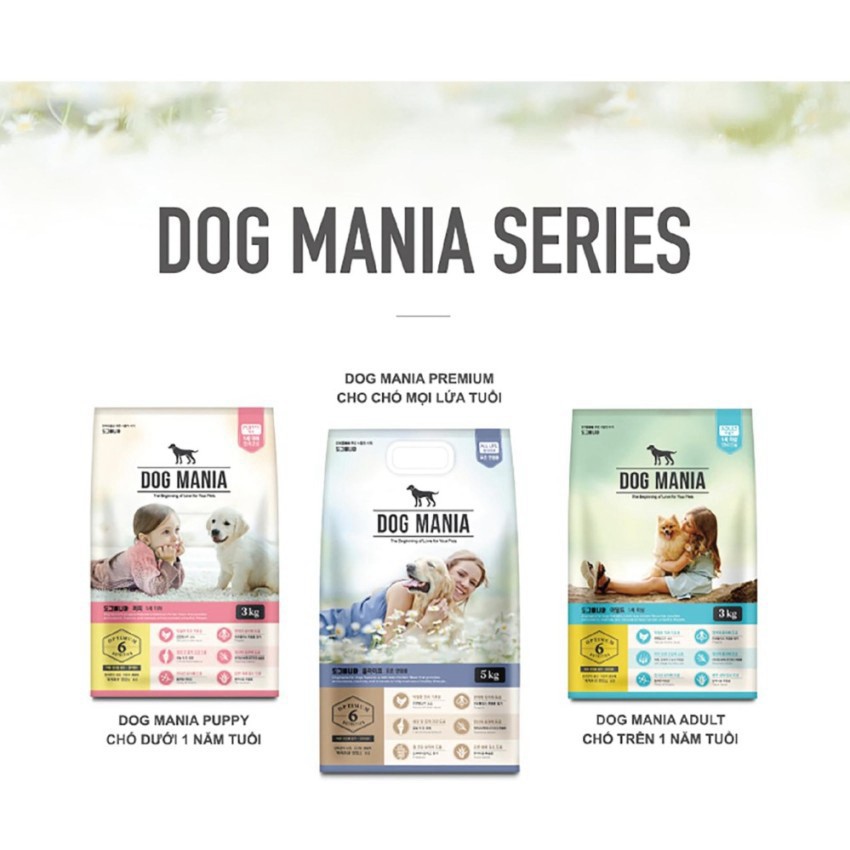 Hạt cho chó Dog mania 1kg 5kg, thức ăn khô cún mọi lứa tuổi lớn nhỏ Con Mèo Xiêm