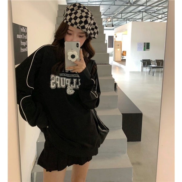 Áo Thun Polo Dáng Rộng In Chữ Thời Trang Mùa Thu Mới Cho Nữ