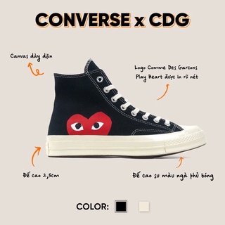 [CHÍNH HÃNG - BẢO HÀNH] Giày conver x CDG BLACK HIHG