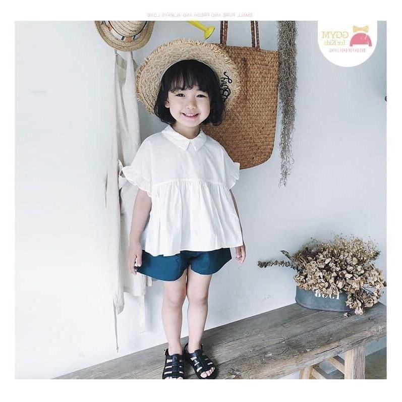 Set áo trắng quần xanh cho bé