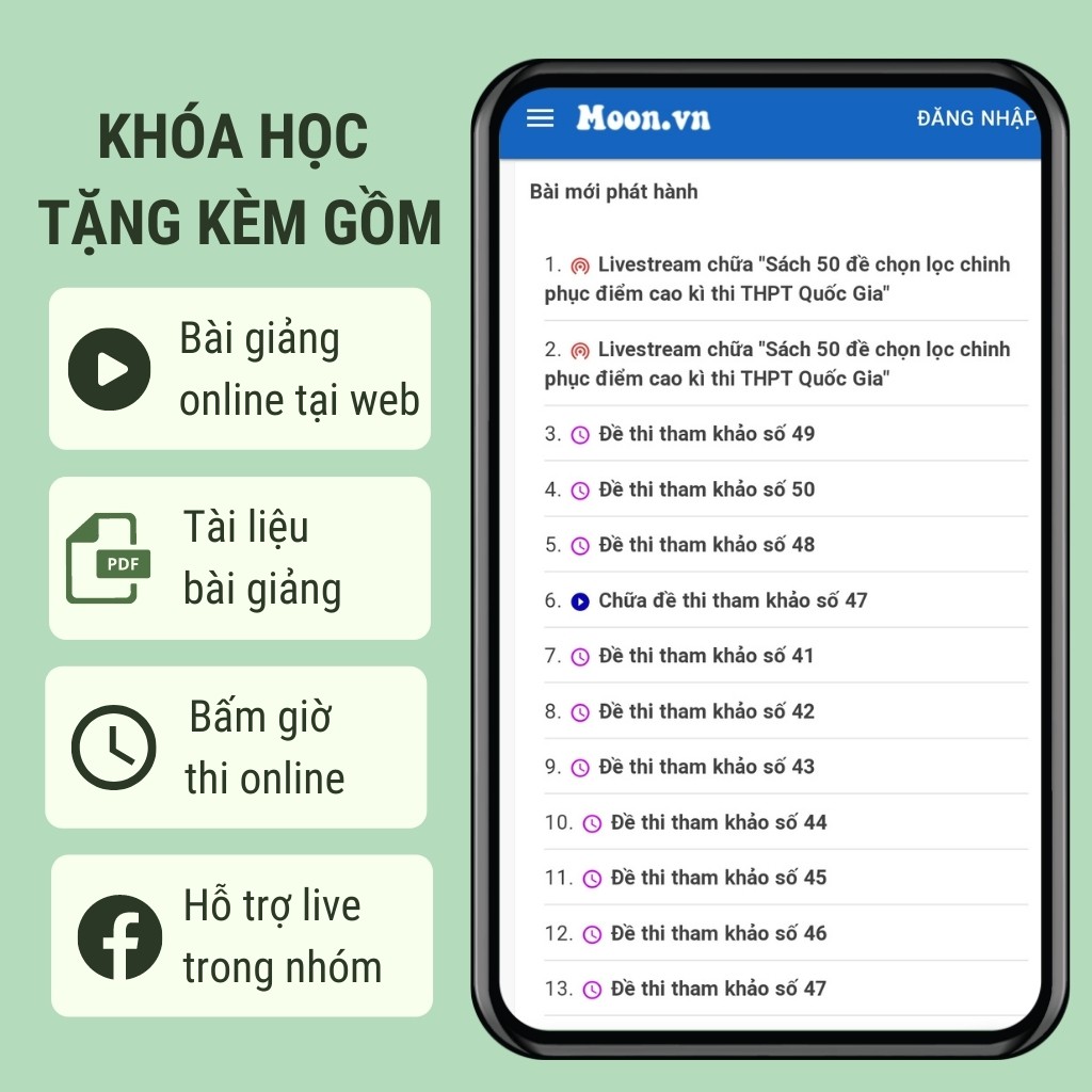 Sách luyện đề môn lịch sử: 55 Đề ôn thi THPT quốc gia 2023 Sử 12 moonbook