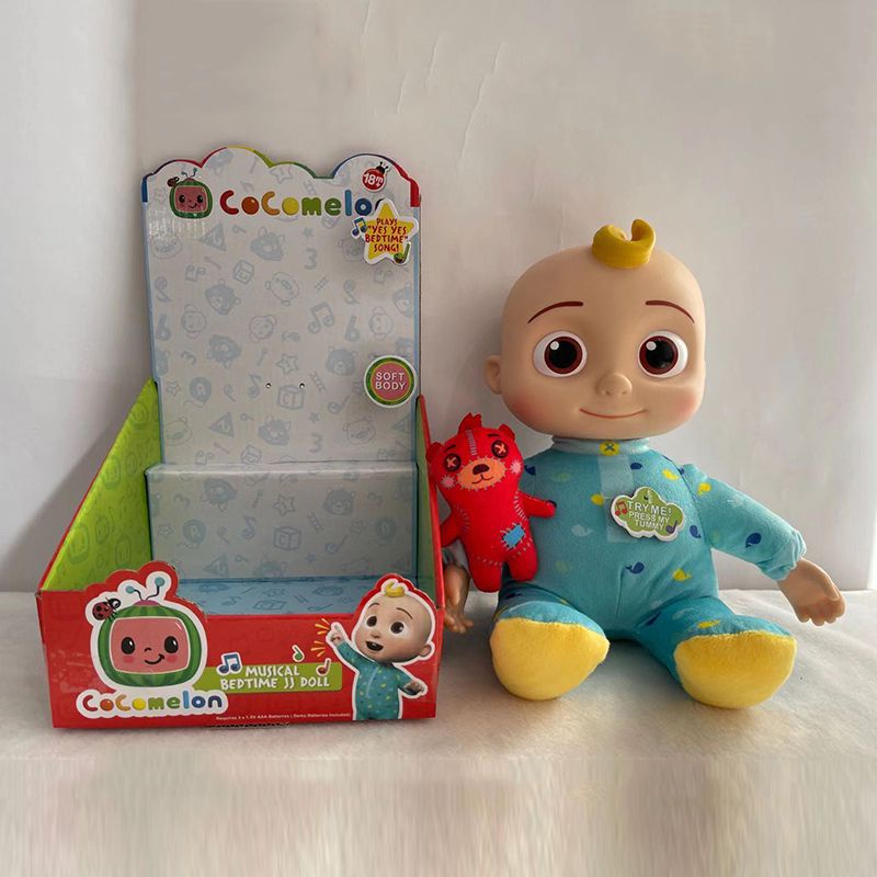 CoComelon Musical Bedtime JJ Doll Plush Body Kids Sleeping Accompany Toy Gifts Soft Plush Body