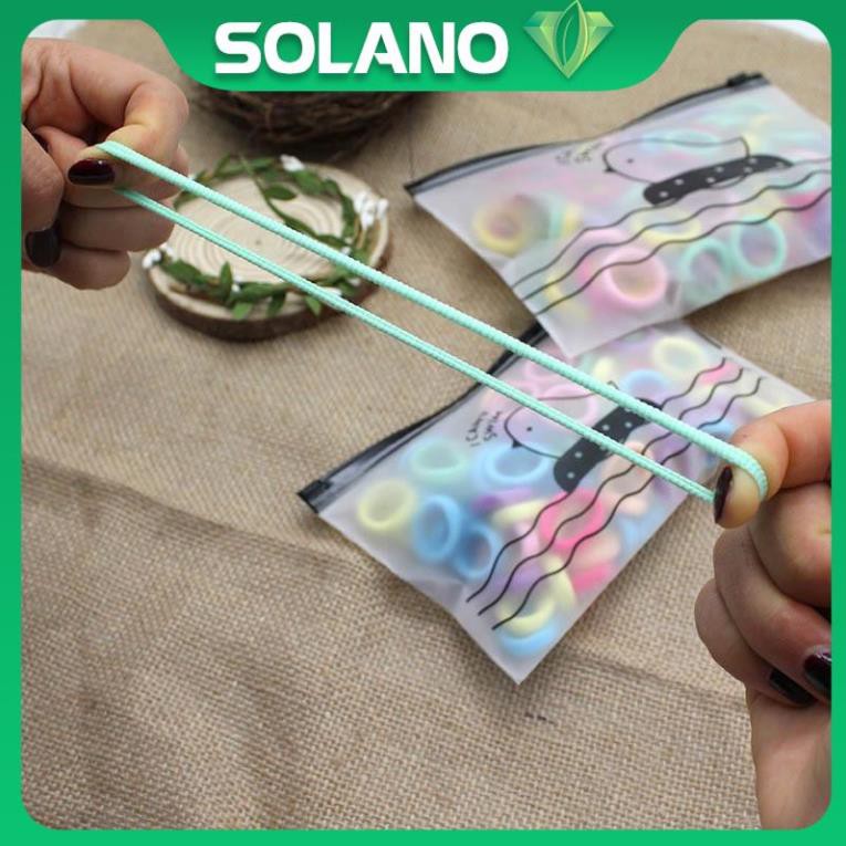 50 Dây buộc tóc SOLANO dây chun buộc tóc nỉ co giãn nhiều màu sắc thời trang phong cách Hàn Quốc cho nữ FAH-001309