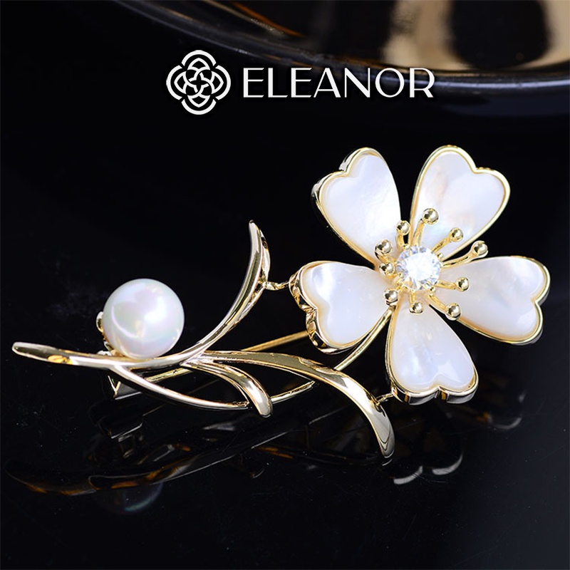 Ghim cài áo nam nữ Eleanor Accessories hình hoa đính ngọc phụ kiện thời trang 4443