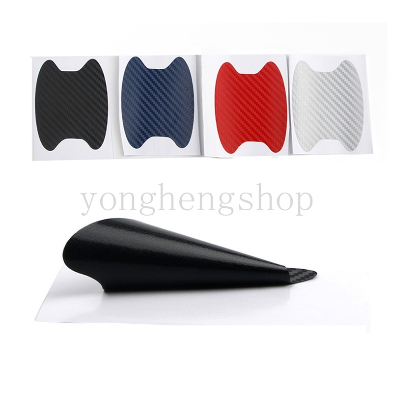 Set 4 Miếng Dán Sợi Carbon Chống Trầy Bảo Vệ Tay Cầm Cửa Xe Hơi