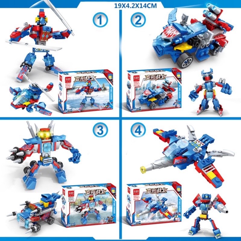 Đồ chơi xếp hình Lego Robot Xanh 4 in 1