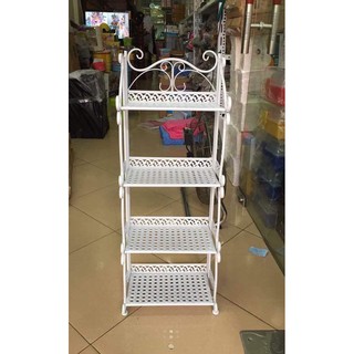 Kệ sắt hoa văn 4 tầng sang trọng