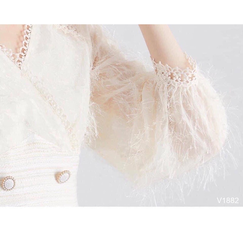 ODER Váy dạ tiểu thư tay phối ren | BigBuy360 - bigbuy360.vn