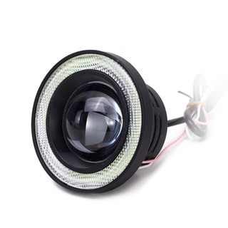 Bộ 02 Đèn Led Cob Ô Tô ( ánh sáng trắng, viền tròn đỏ,, xanh dương)
