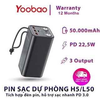 Pin sạc dự phòng YOOBAO H5 L50 dung lượng 50000 mAh thumbnail