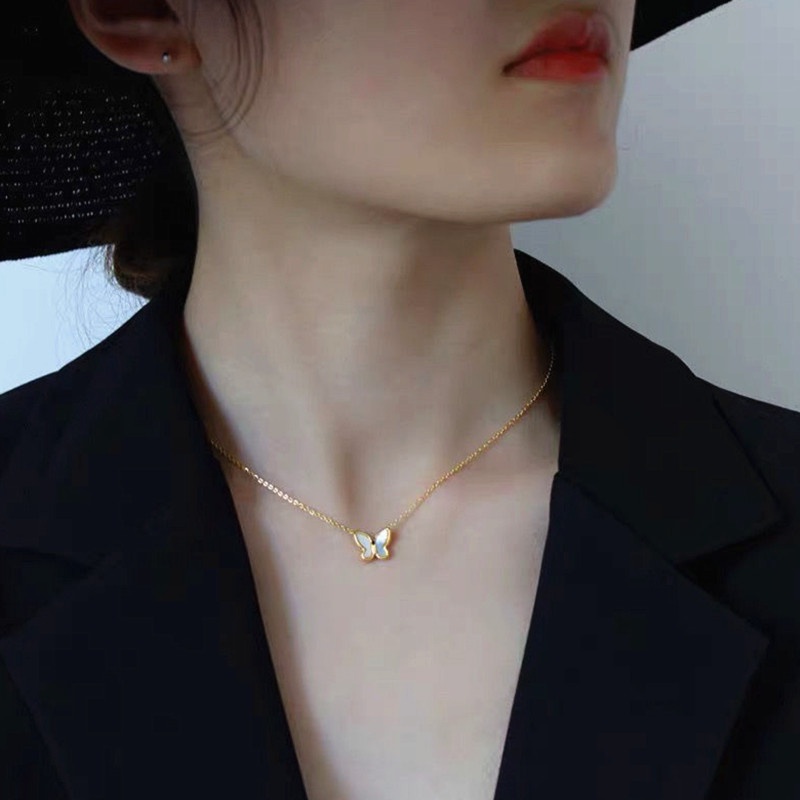 Dây chuyền nữ 100% TITAN NGUYÊN CHẤT vòng cổ nữ mặt bướm KHÔNG GỈ phong cách ins hàn quốc thanh lịch thời trang