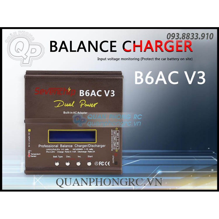 Bộ sạc cân bằng nâng cấp iMAX B6AC V3 80W LiHV / LiOn / LiPo / LiFe / NiCd / NiMH