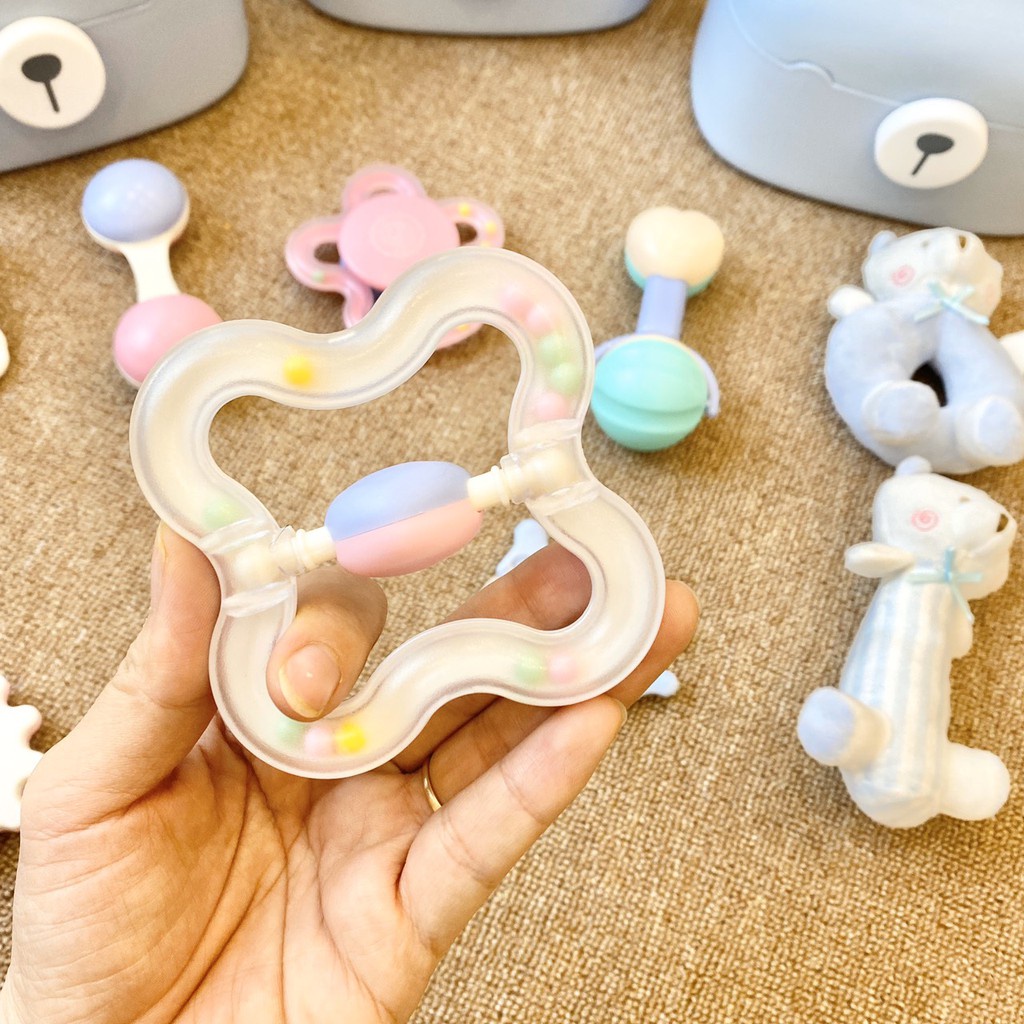 Set xúc xắc gấu bông Goryeo Baby Hàn Quốc có gặm nướu - Tặng kèm hộp đựng | Đồ chơi xúc xắc cho bé