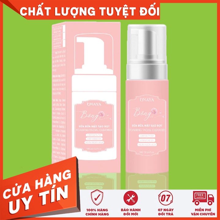 sữa rửa mặt tạo bọt onaya, sữa rửa mặt bông onaya chai 100ml sữa rửa mặt onaya