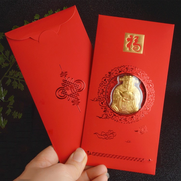 Quà tặng phong thủy - Miếng vàng thần tài 24k may mắn tài lộc