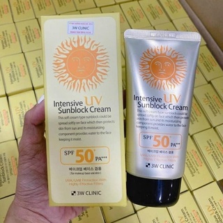 [Hàn Quốc] Kem Chống Nắng 3W Clinic Intensive UV Sunblock Cream SPF 50 PA+++ (70ml)