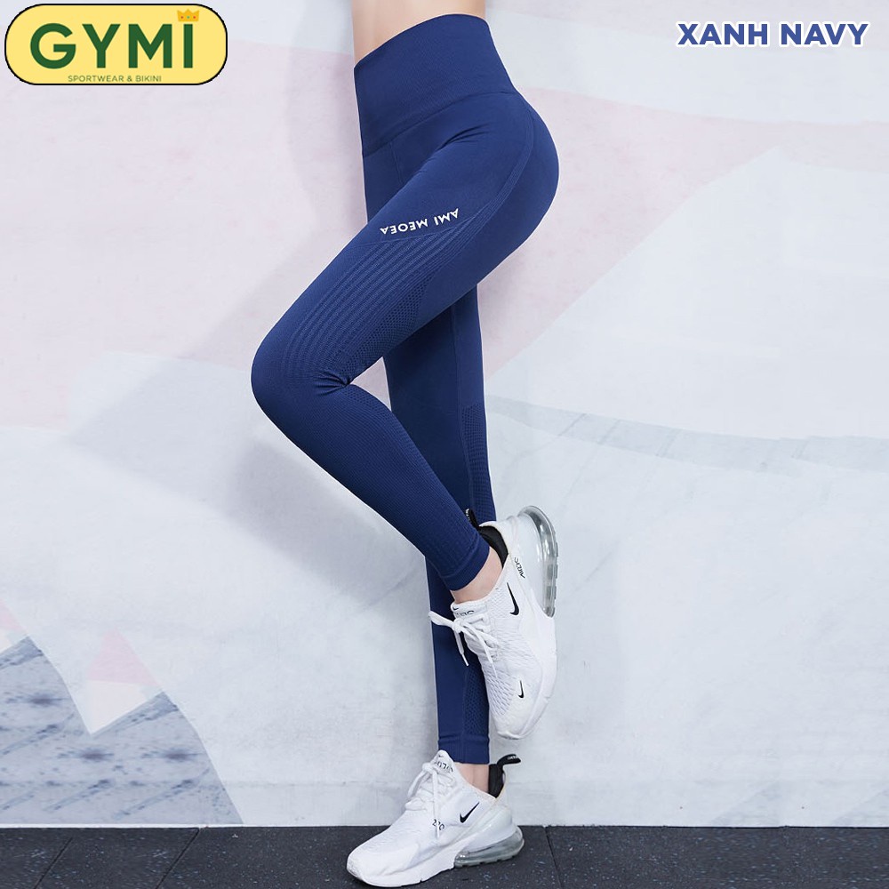 Hàng hịn giá sỉ - Quần tập gym, quần tập yoga nữ cạp cao 15cm Ami dáng legging nâng mông co giãn 4 chiều