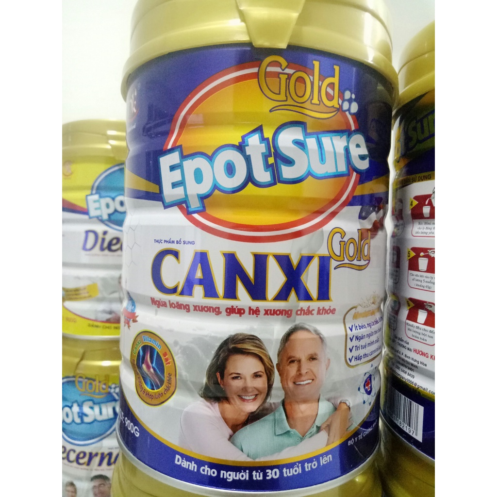 Sữa Canxi gold EpotSure 900g bổ xung canxi, phòng loãng xương tiểu đường (Date mới)