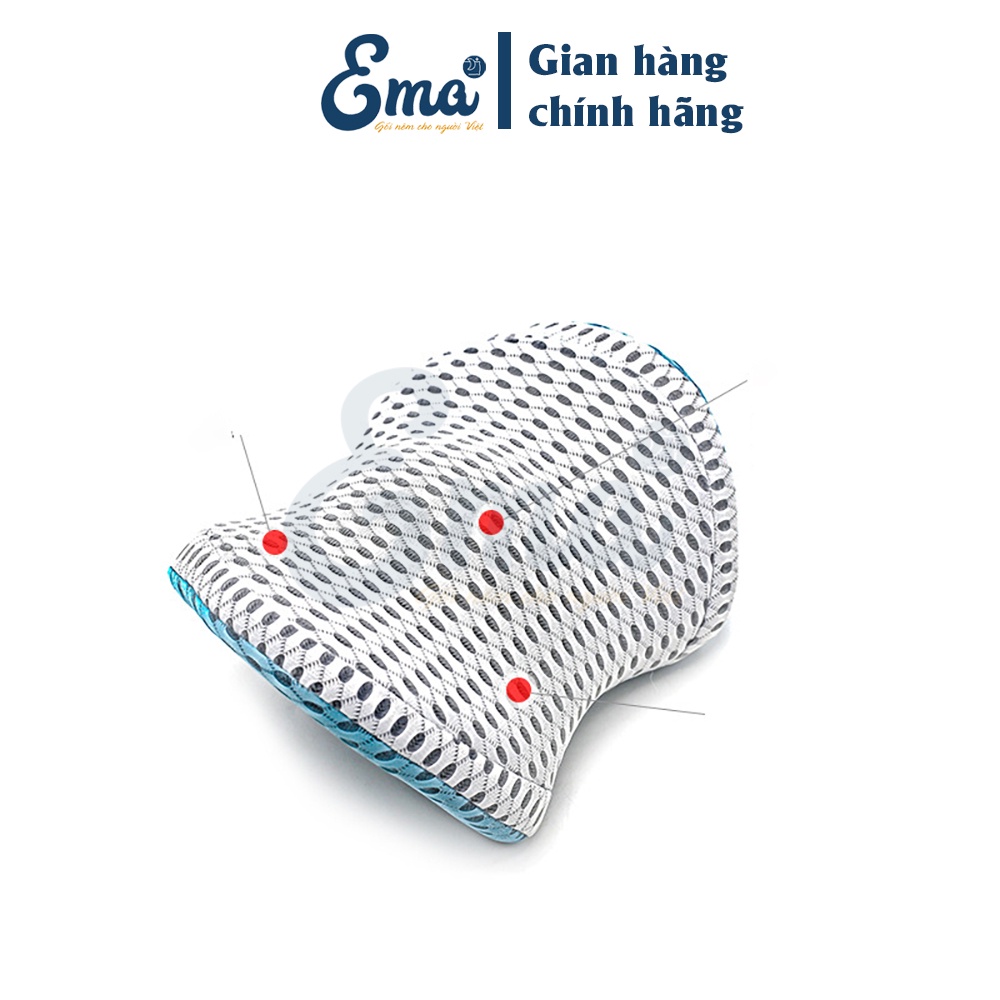 Bộ gối văn phòng tựa đầu và kê thắt lưng EMA - Ruột cao su non - Vỏ 4D siêu thoáng