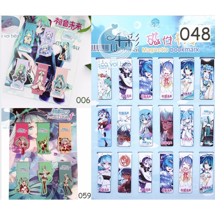 [SALE GIÁ XƯỞNG] [Bộ 6 -18 chiếc] Bookmark nam châm kẹp sách dấu trang Miku Vocaloid manga anime