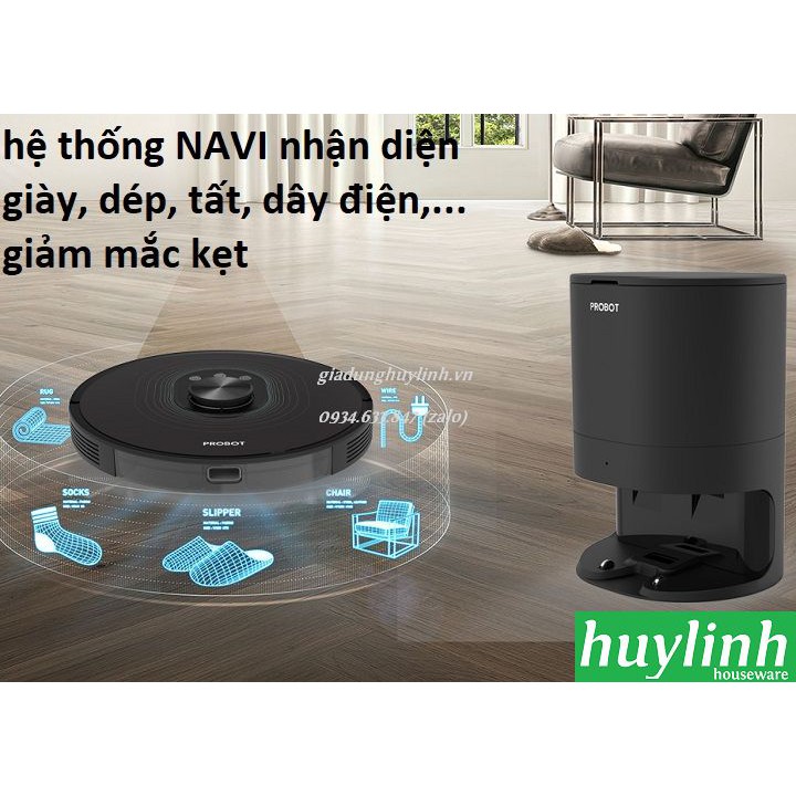 Robot hút bụi lau nhà tự động Probot Nelson A9 Max - Tự động đổ rác - Tặng kèm cân Tanita BC849