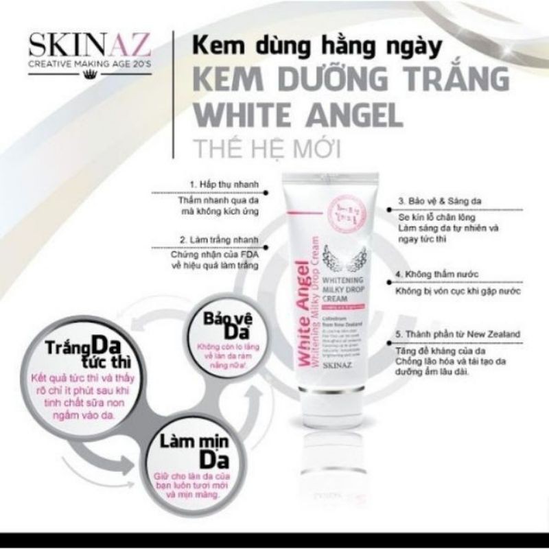 Kem Dưỡng Trắng Da Thiên Thần White Angel Skinaz Hàn Quốc