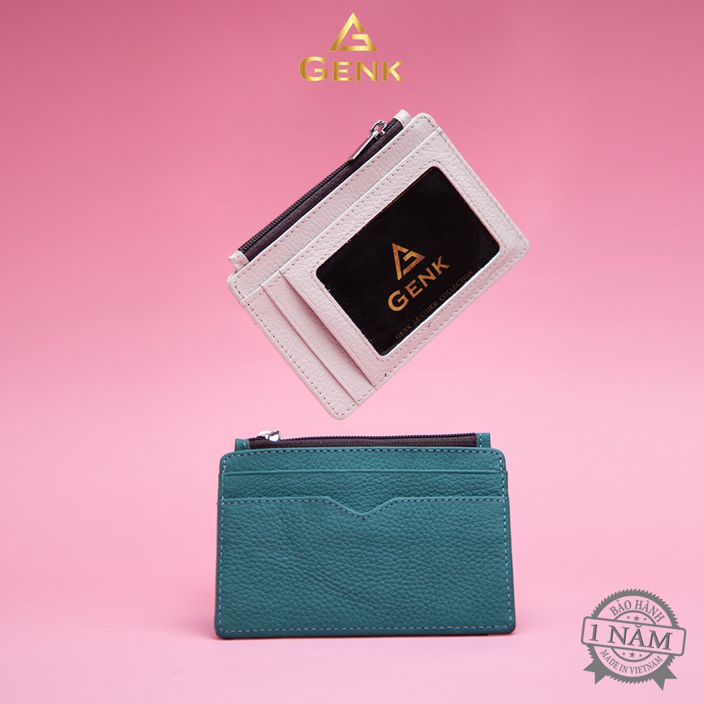 Ví Da Nữ mini đựng thẻ card holder Thương Hiêụ Genk - GBN01